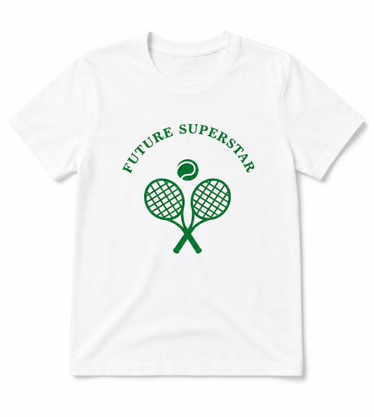 T-Shirt Age 5 White 100% cotton Future Tennis Superstar