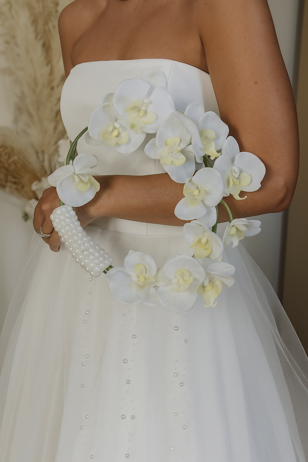 Hanging orchid cascading bouquet