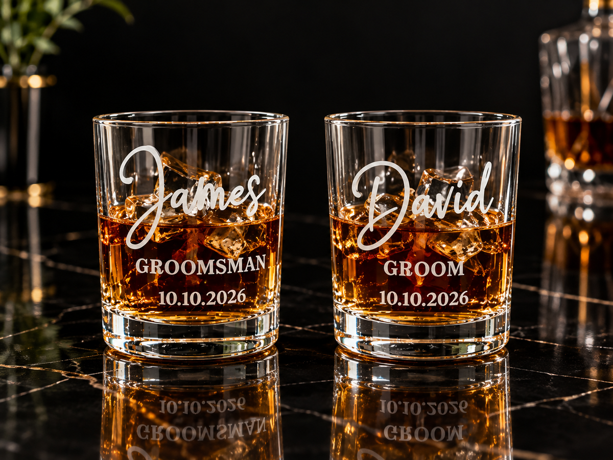 Personalised Wedding Keepsake Glass - White