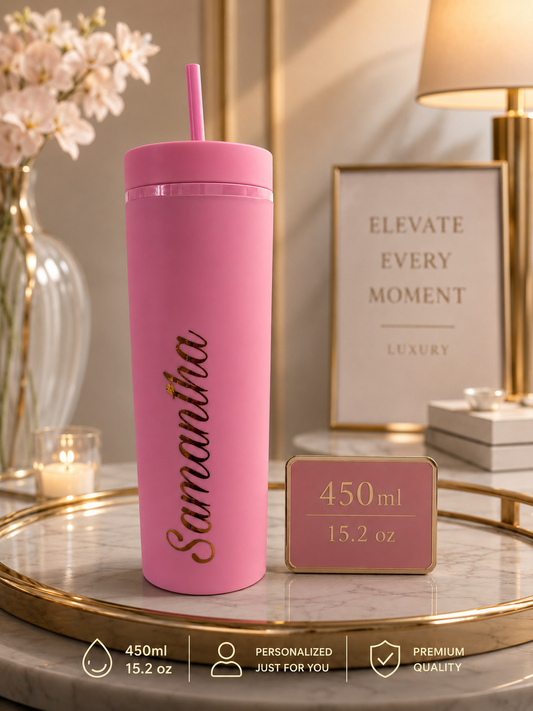 Personalized tumbler 15.2 oz pink&gold