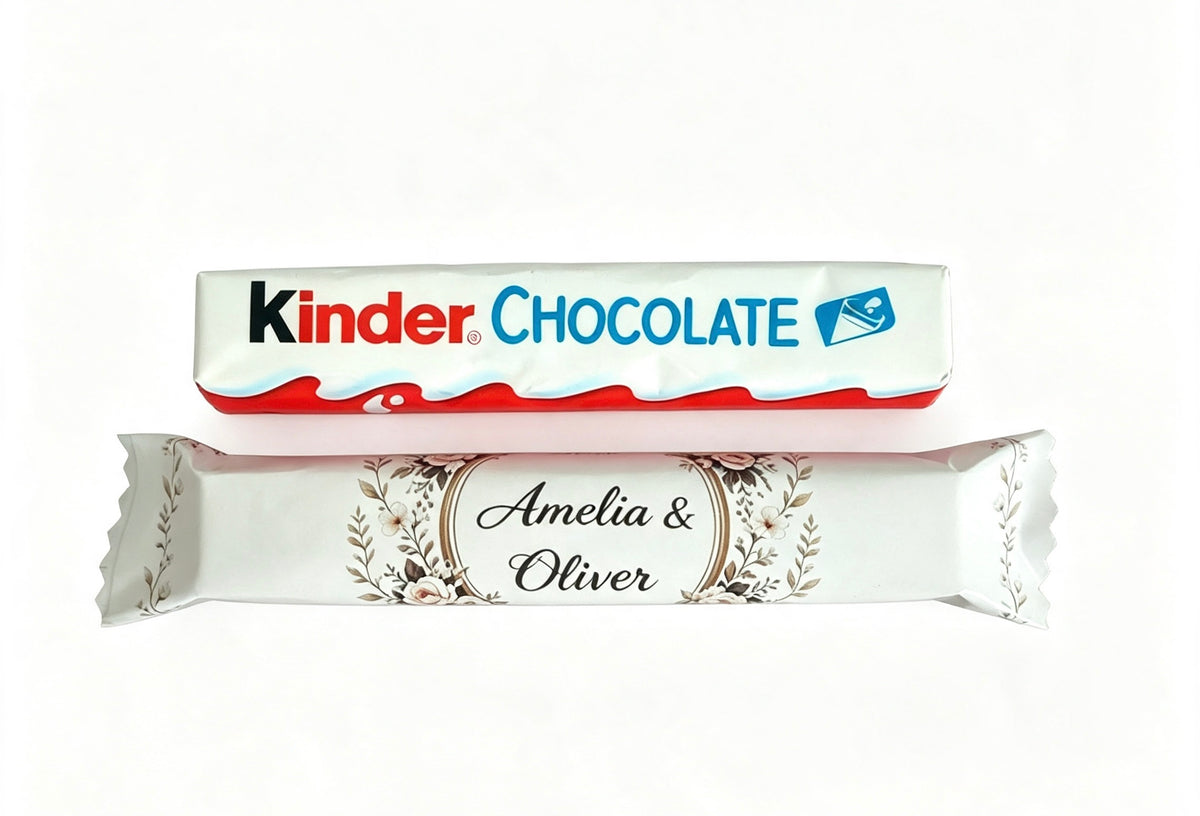 Personalised Floral Chocolate Favour Bars