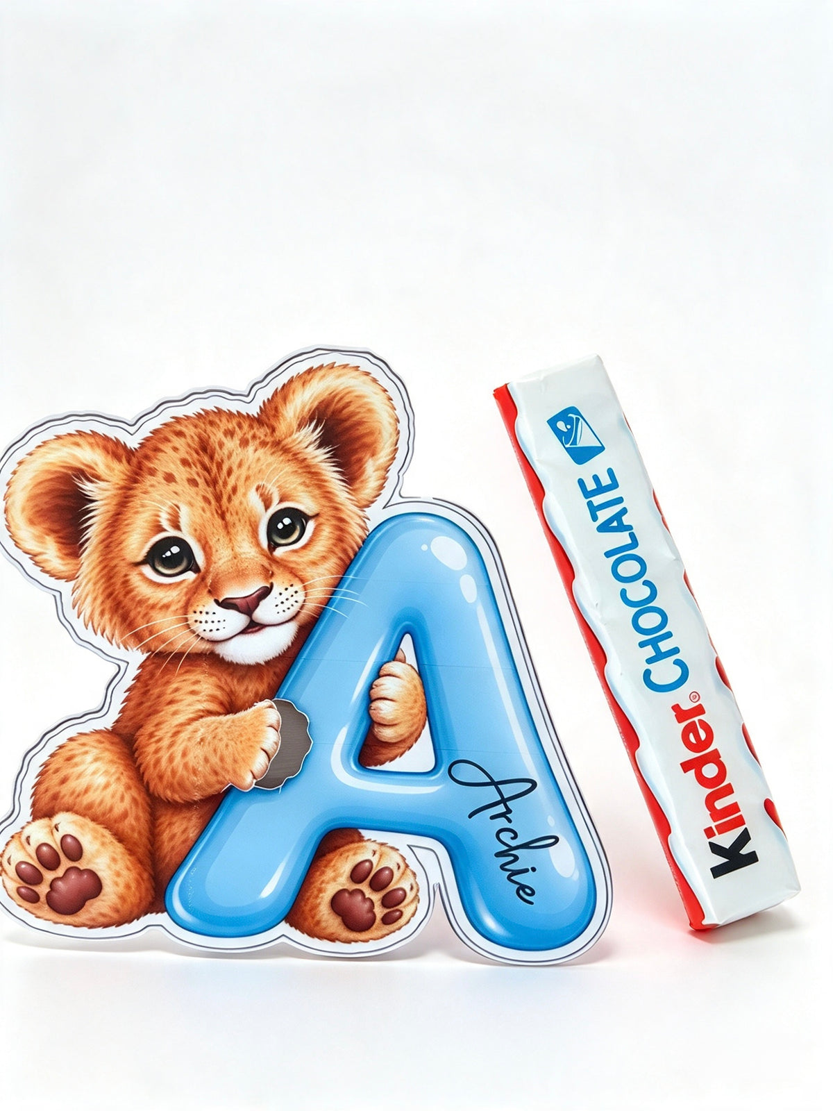 Personalized Kinder Lion Letter Gift | Custom Name Chocolate Keepsake