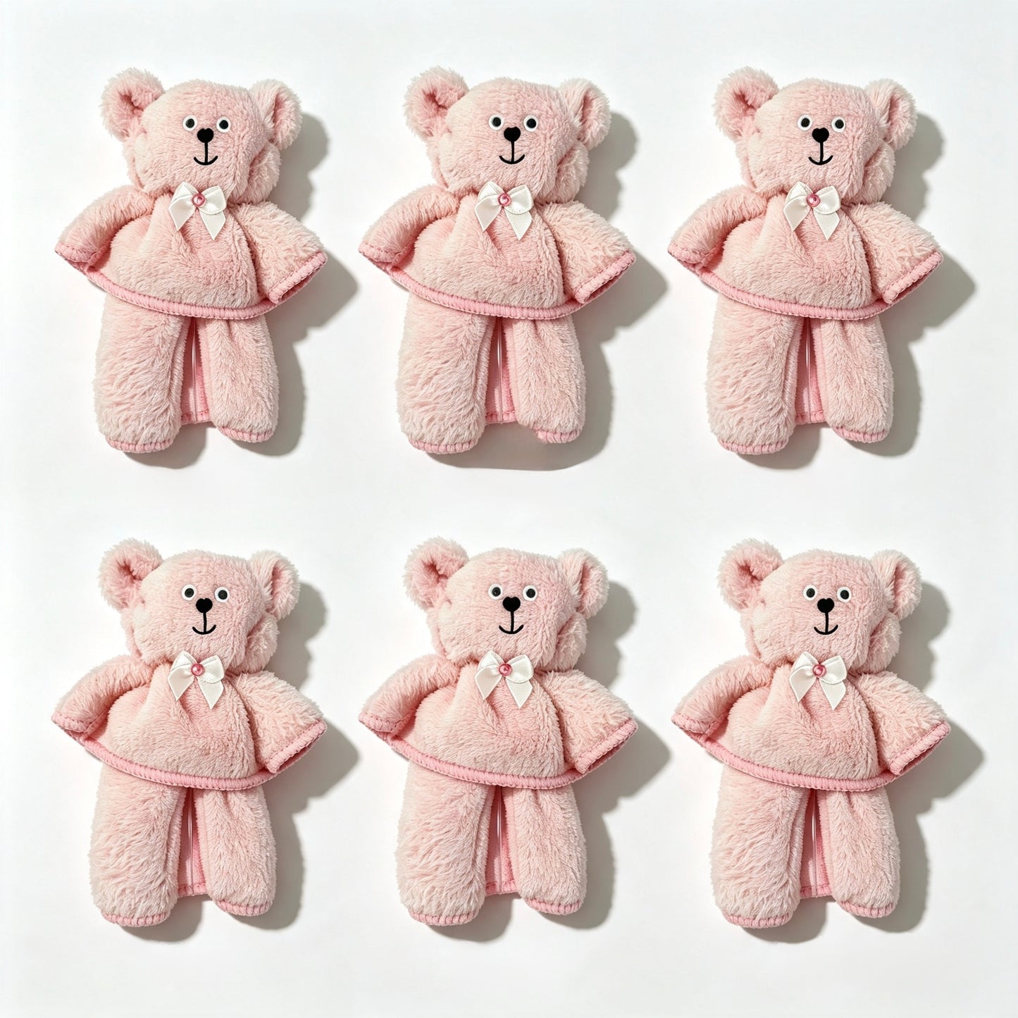 Teddy Bear Shaped Towel 7x4” - Pink
