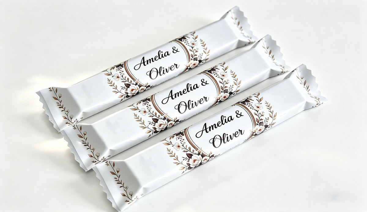 Personalised Floral Chocolate Favour Bars