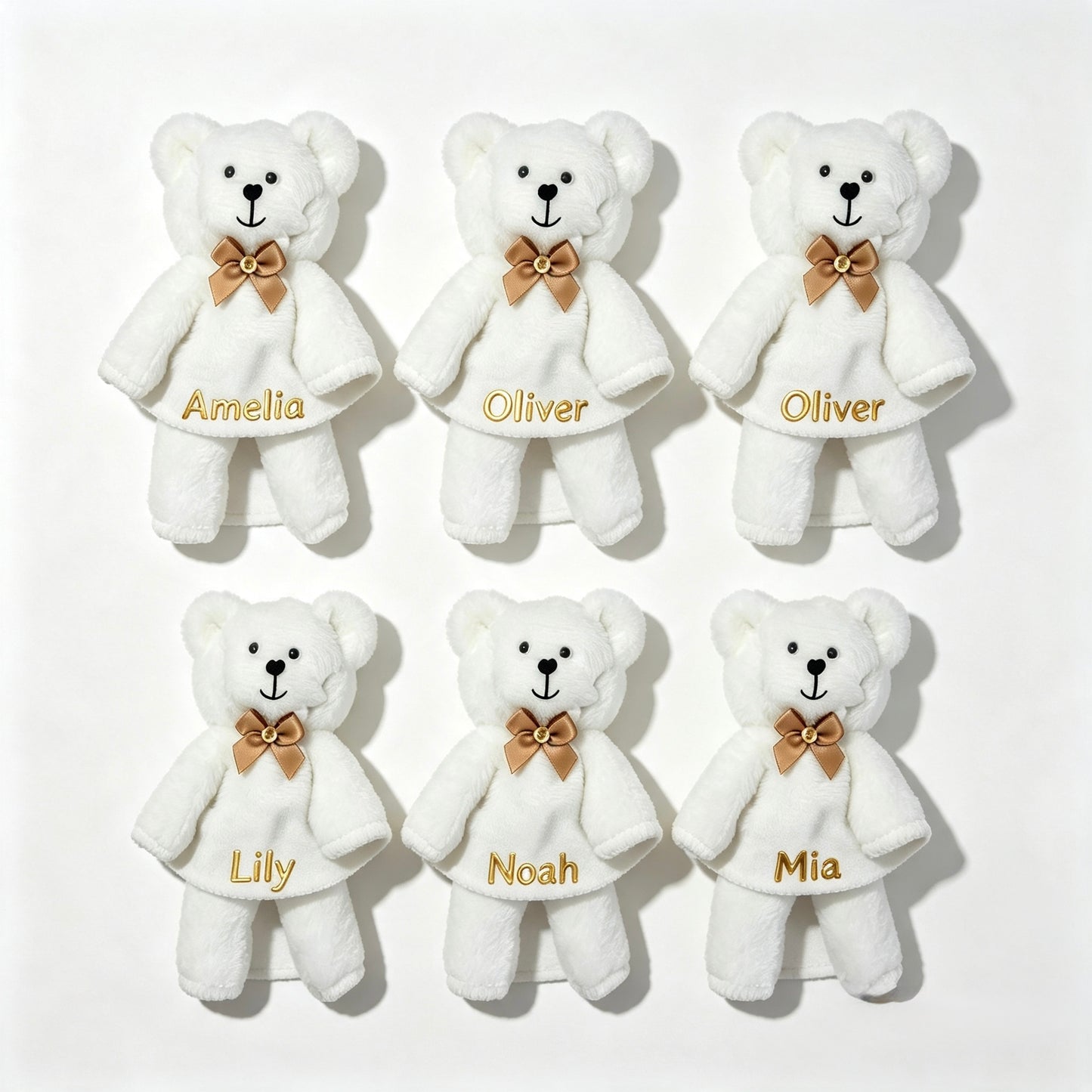 Teddy Bear Shaped Towel 7x4” - White