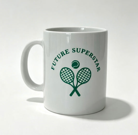 White Ceramic Mug - Future  Tennis Superstar
