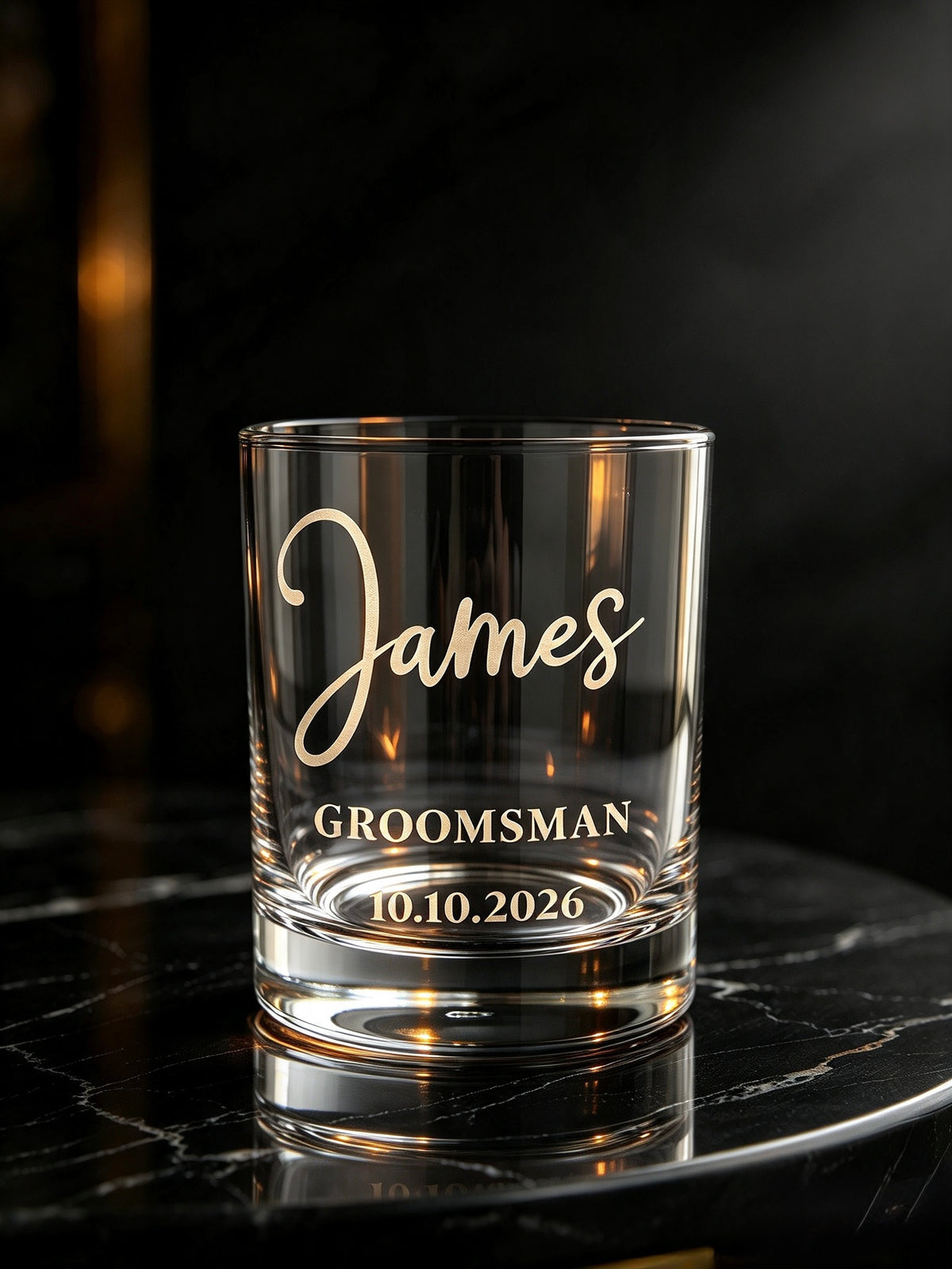 Personalised Wedding Keepsake Glass - White
