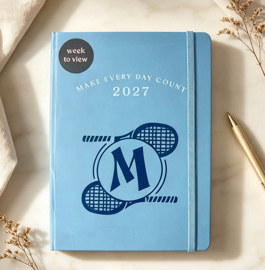 Personalised Tennis Lover 2027 Week-to-View Diary