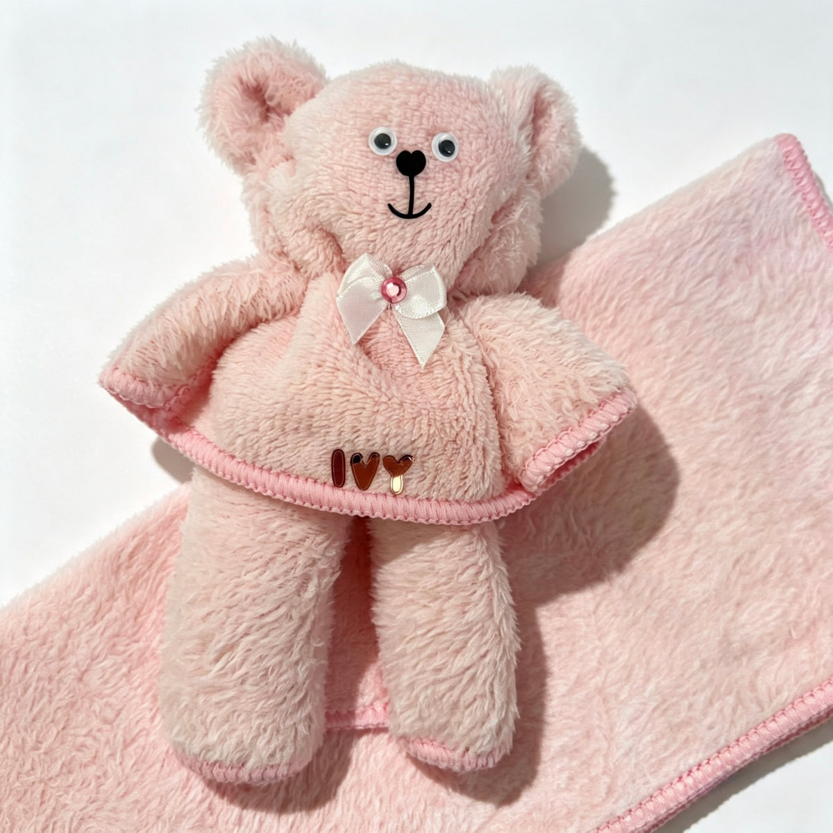 Teddy Bear Shaped Towel 7x4” - Pink