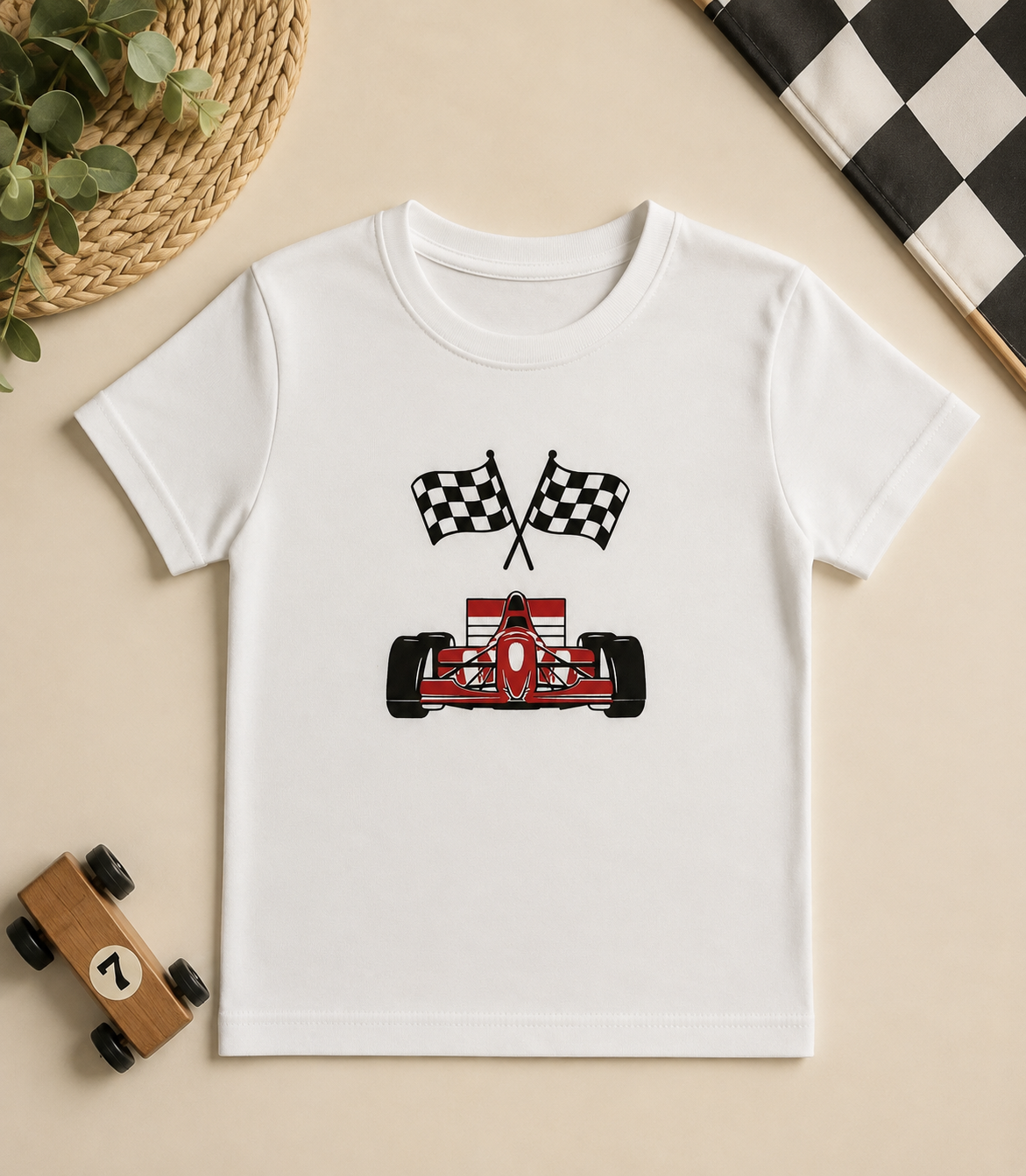 Personalised Race Car Gift Set - T-shirt + Mug
