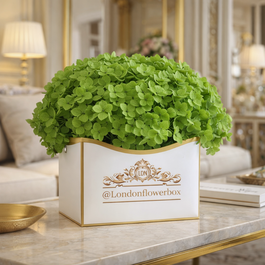 Preserved hydrangea - dark green