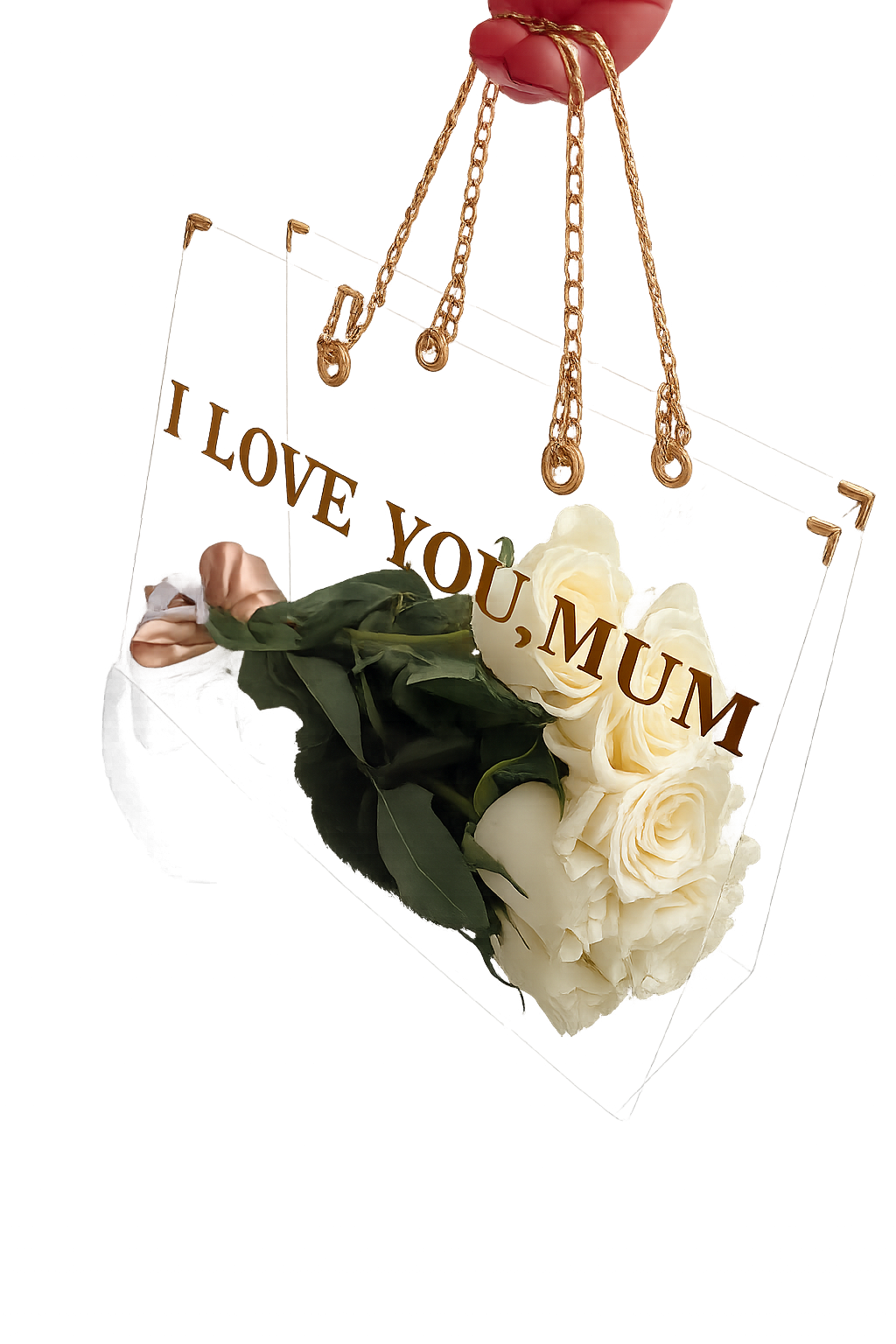 Luxury Acrylic Rose Gift Bag, roses, personalized