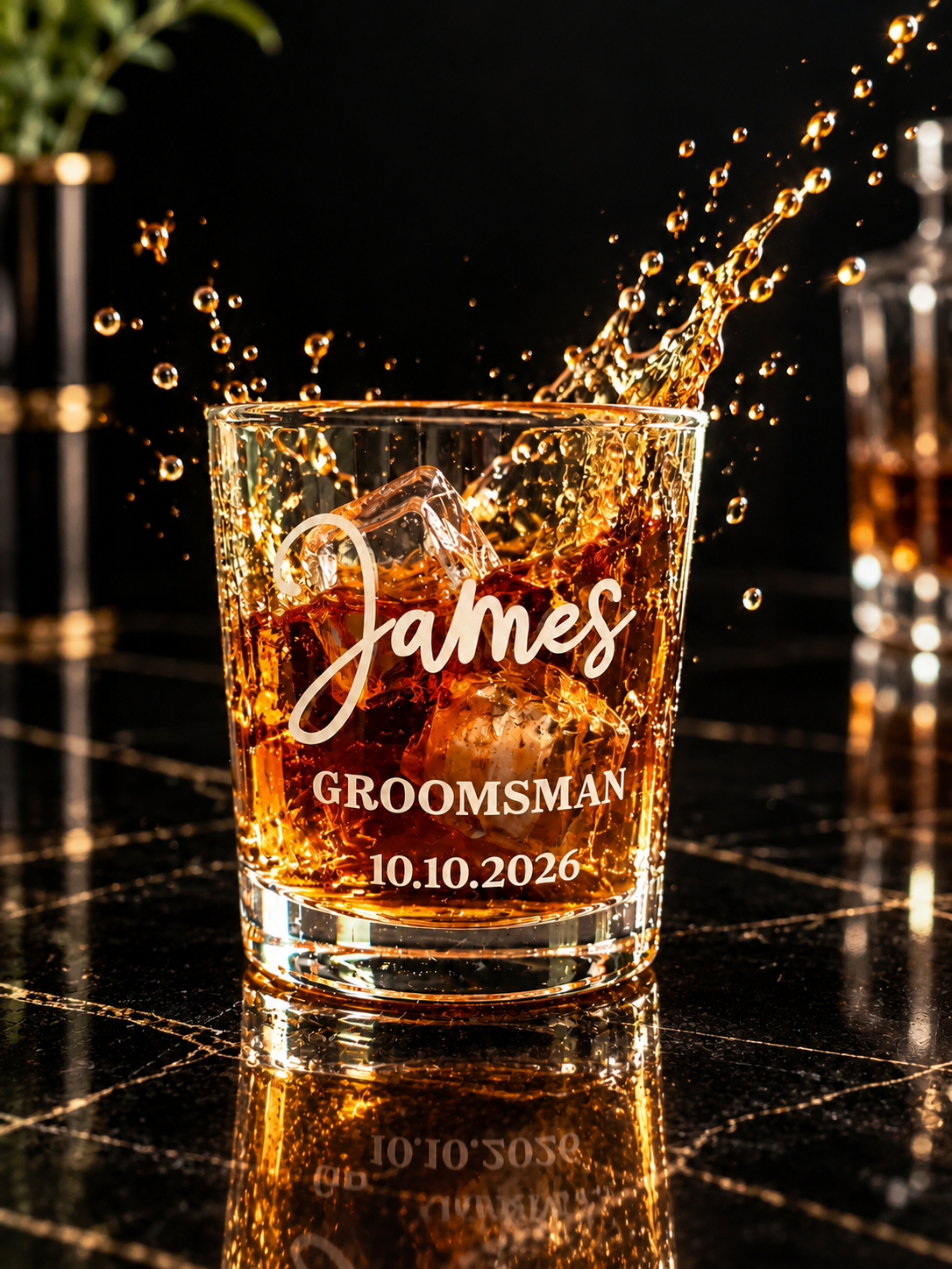 Personalised Wedding Keepsake Glass - White
