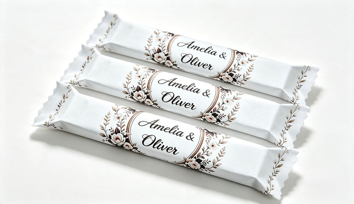 Personalised Floral Chocolate Favour Bars