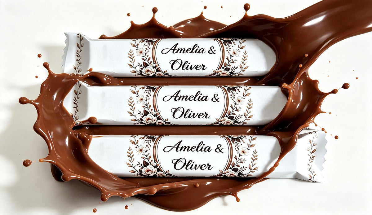 Personalised Floral Chocolate Favour Bars