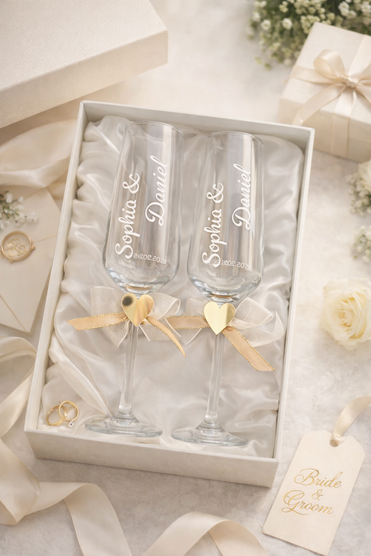 Luxury Personalised Champagne Glass Set