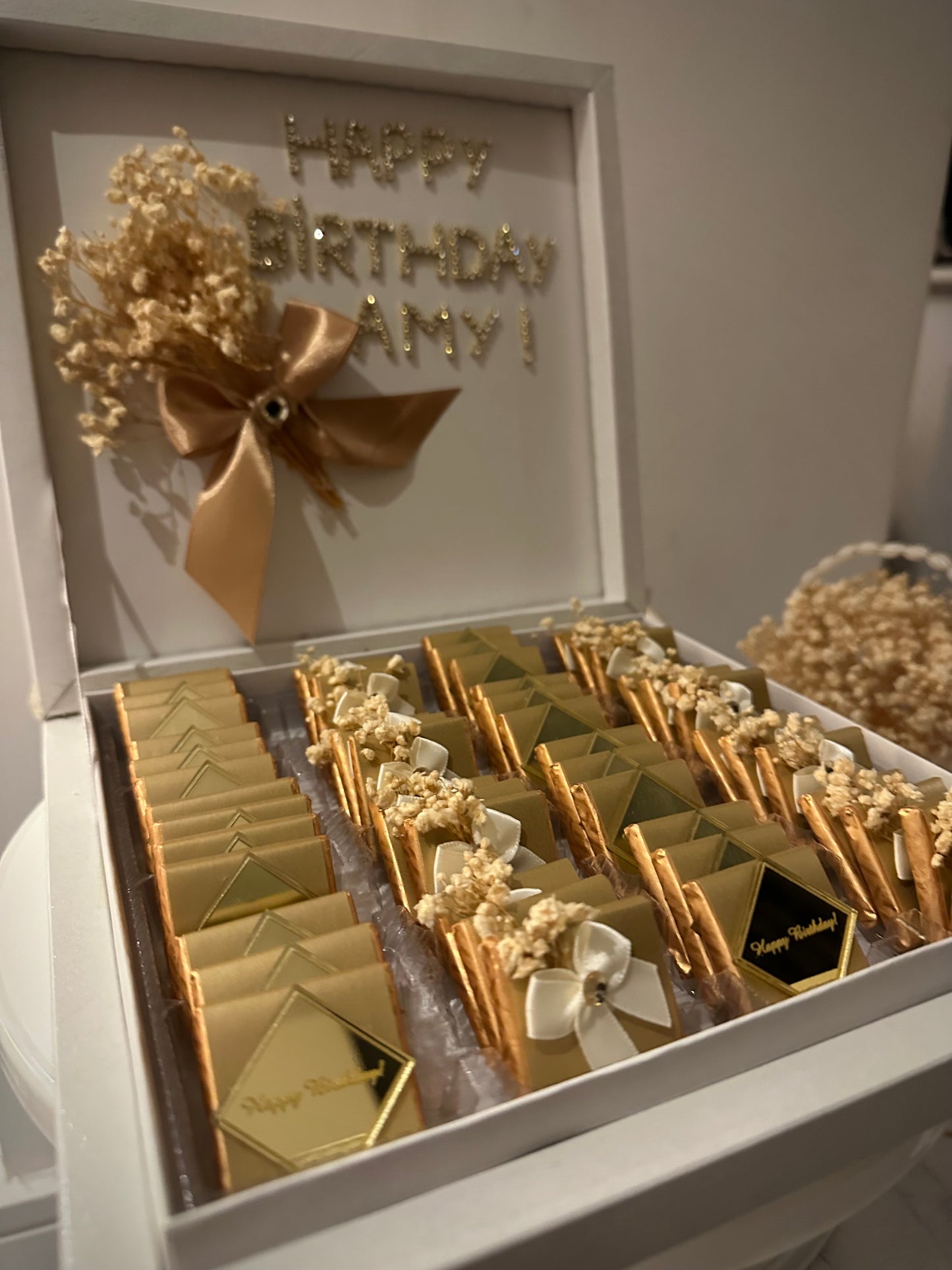 Happy Birthday personalized chocolate gift box, 50pc