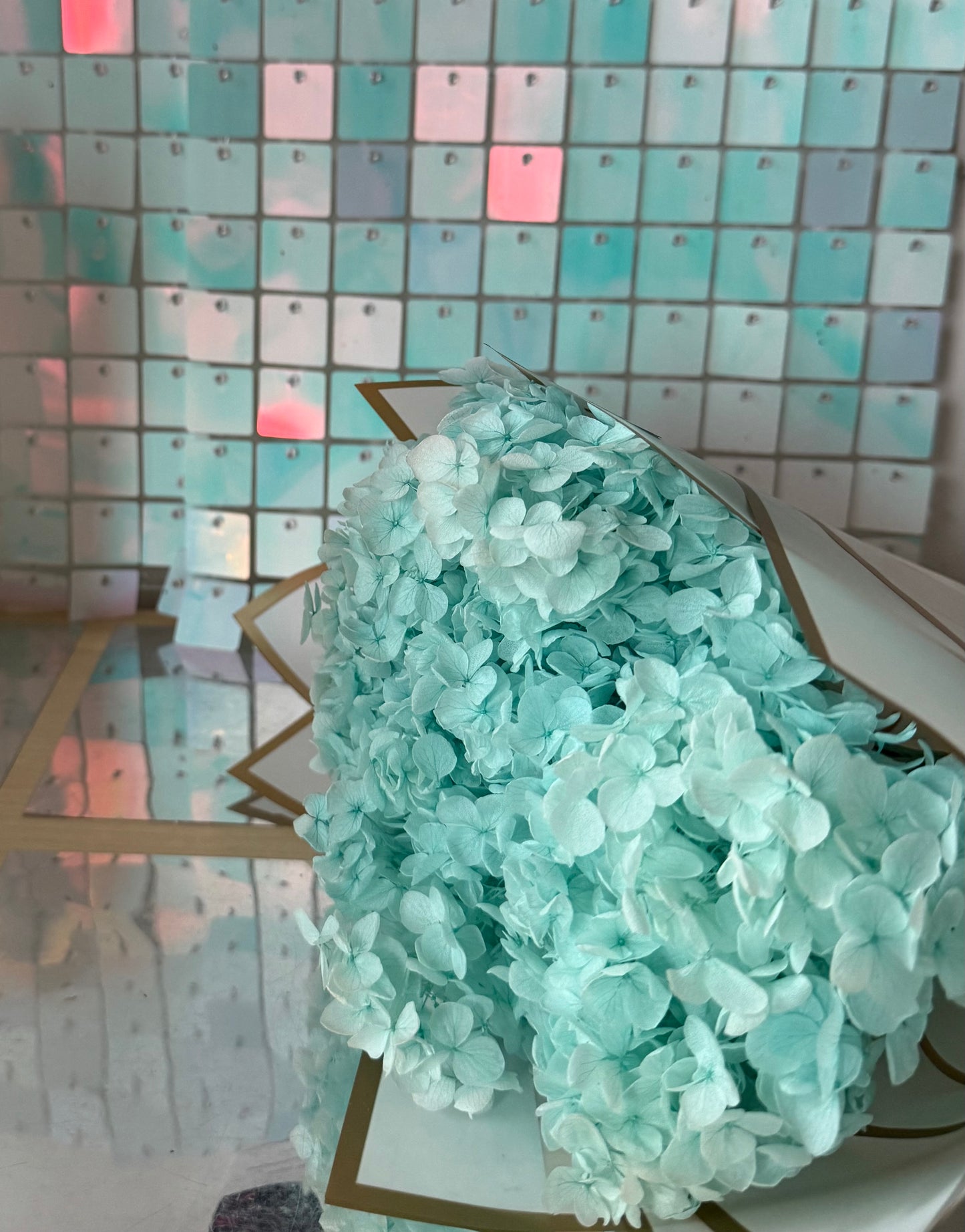 Preserved hydrangea - Turquoise