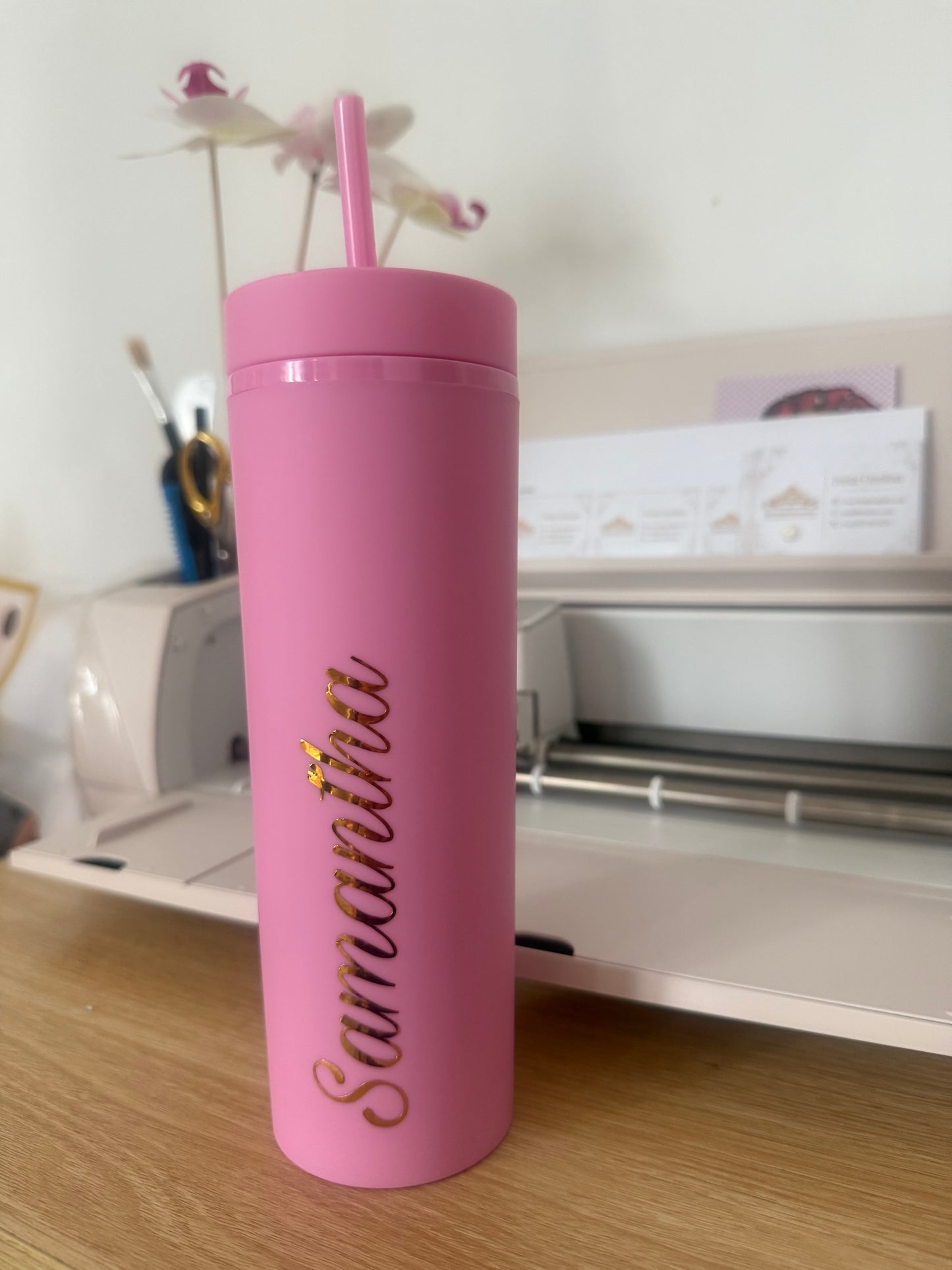 Personalized tumbler 15.2 oz pink&gold