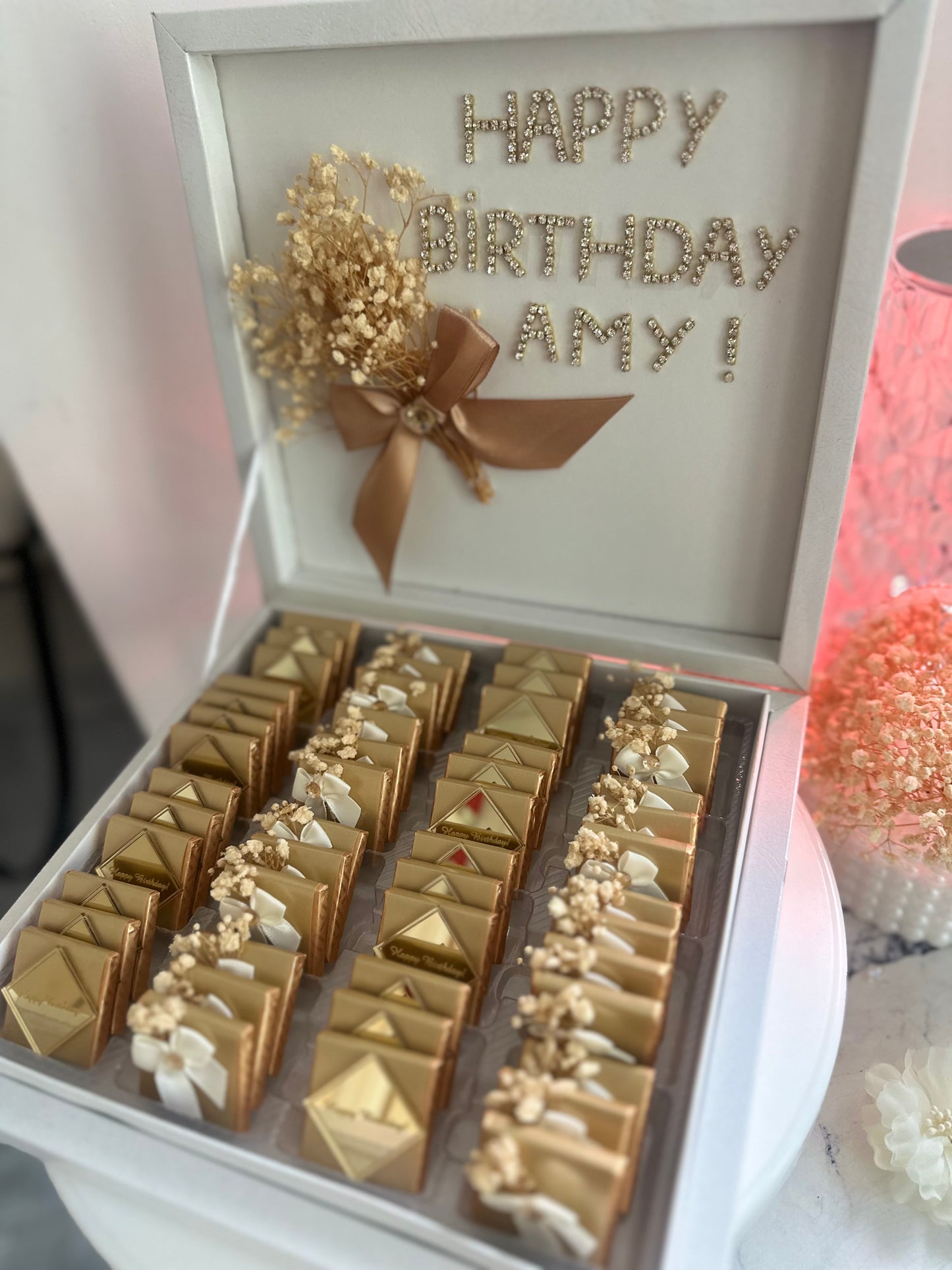 Happy Birthday personalized chocolate gift box, 50pc