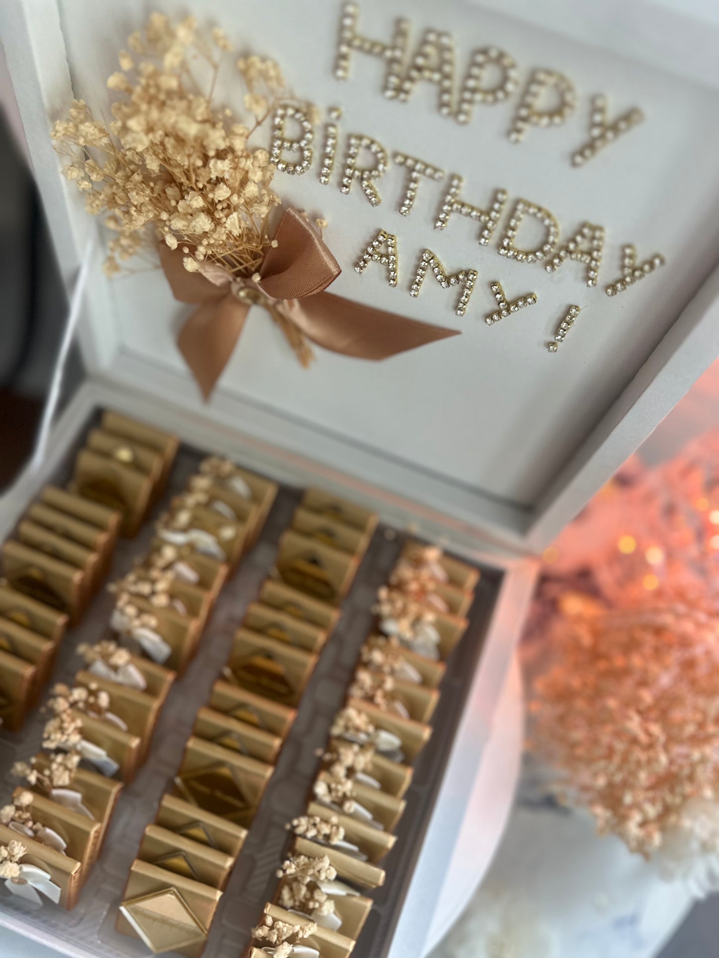 Happy Birthday personalized chocolate gift box, 50pc