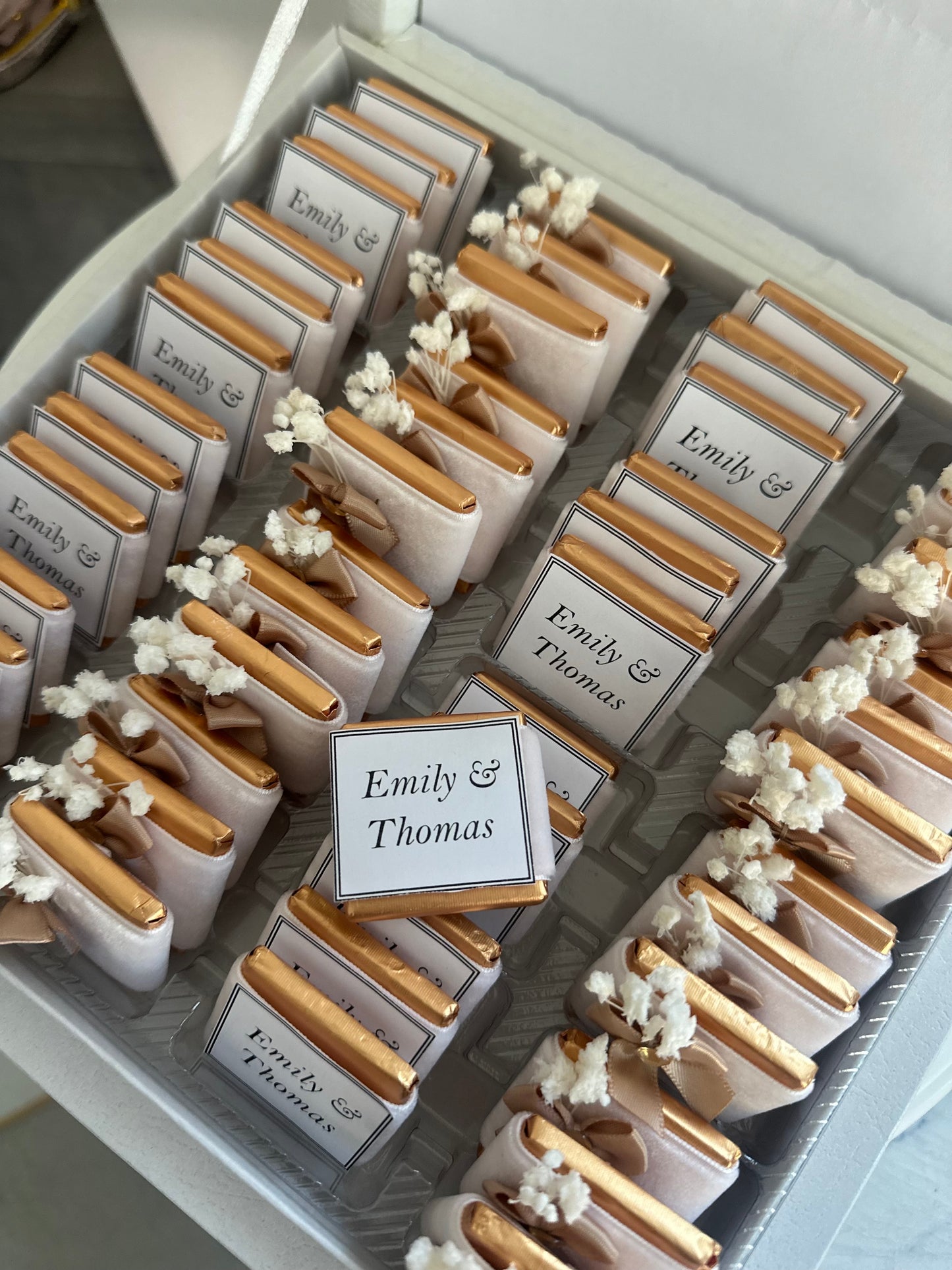 Personalized Wedding chocolate gift box, 50pc