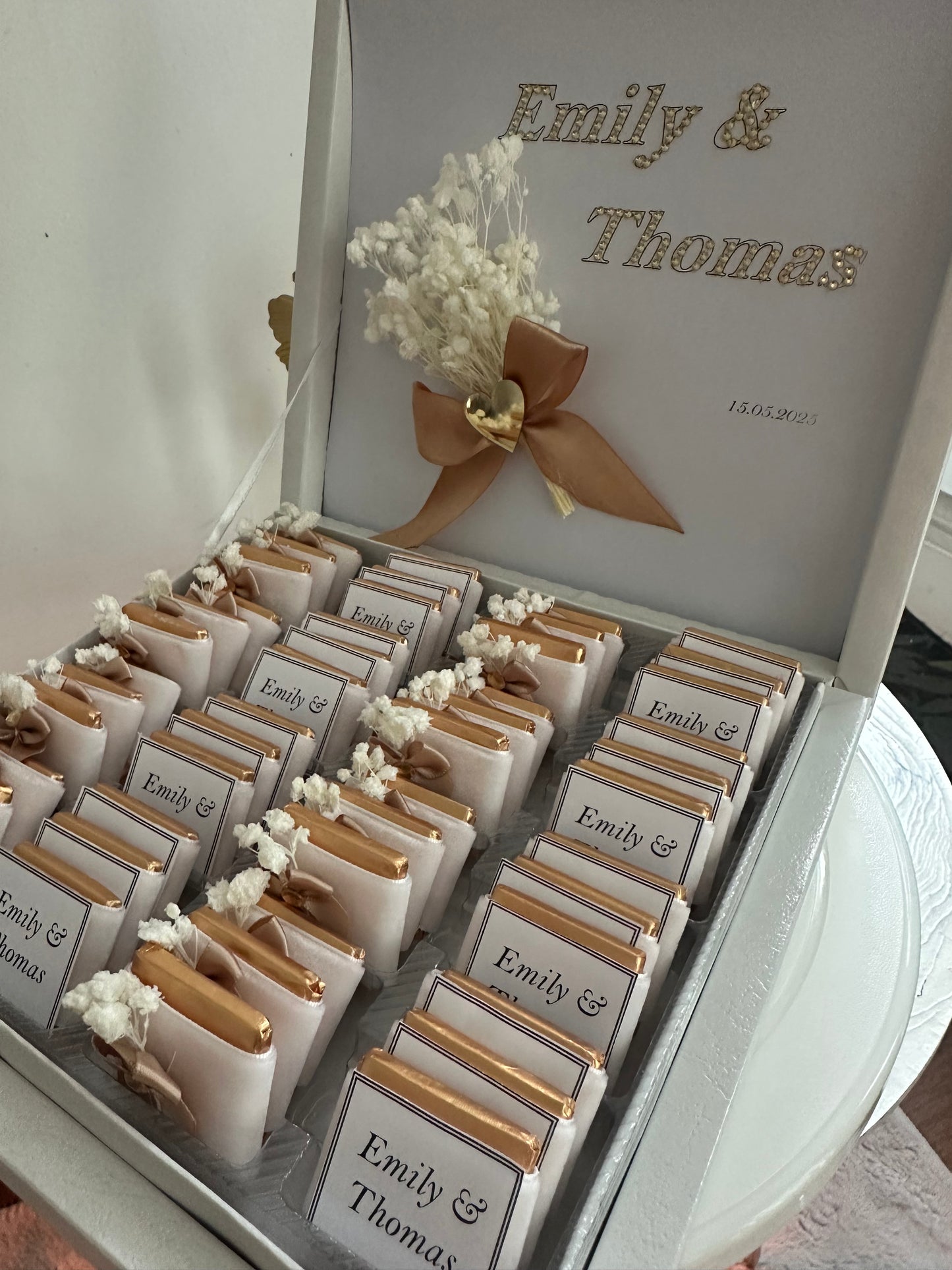 Personalized Wedding chocolate gift box, 50pc