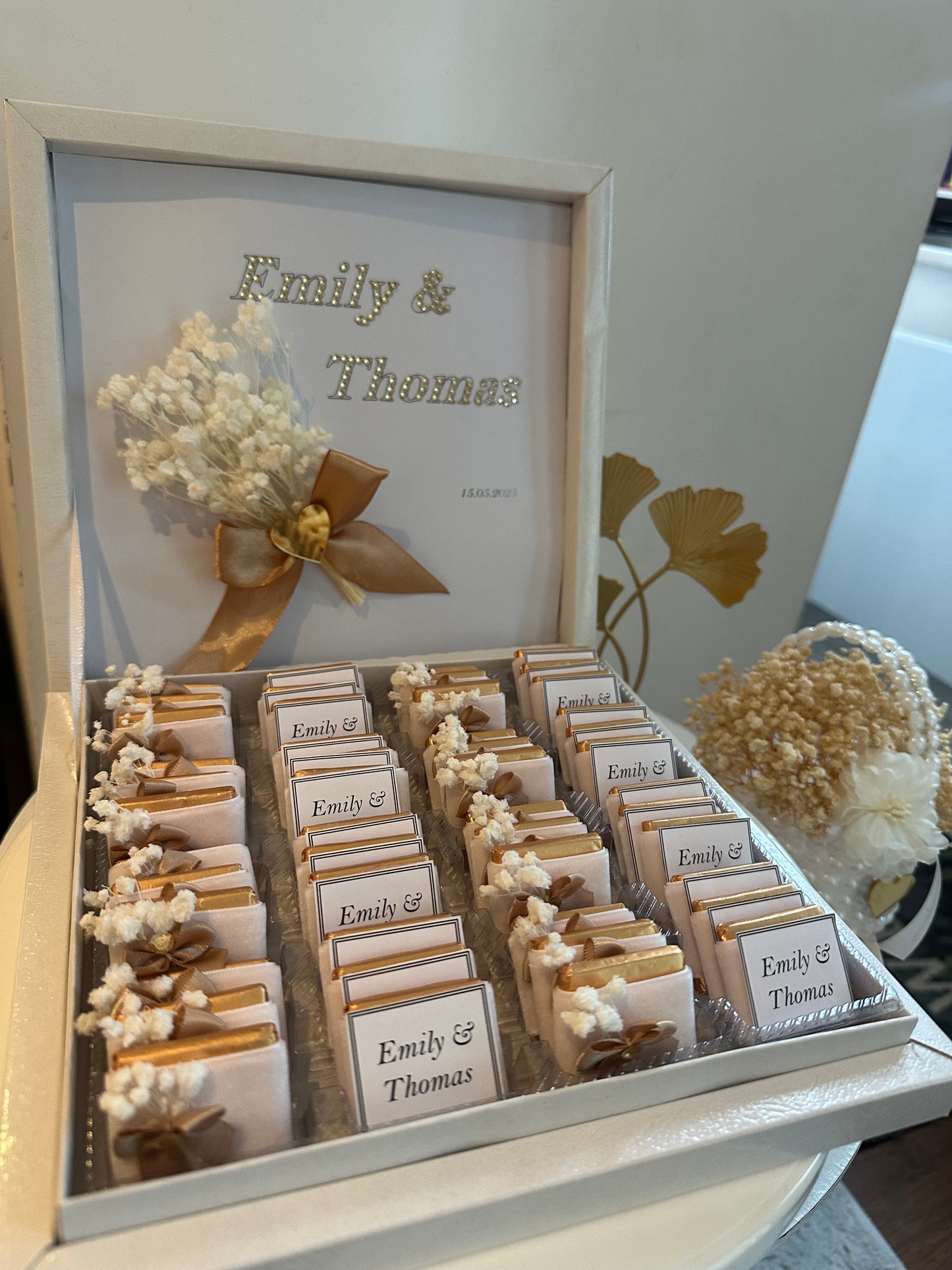 Personalized Wedding chocolate gift box, 50pc