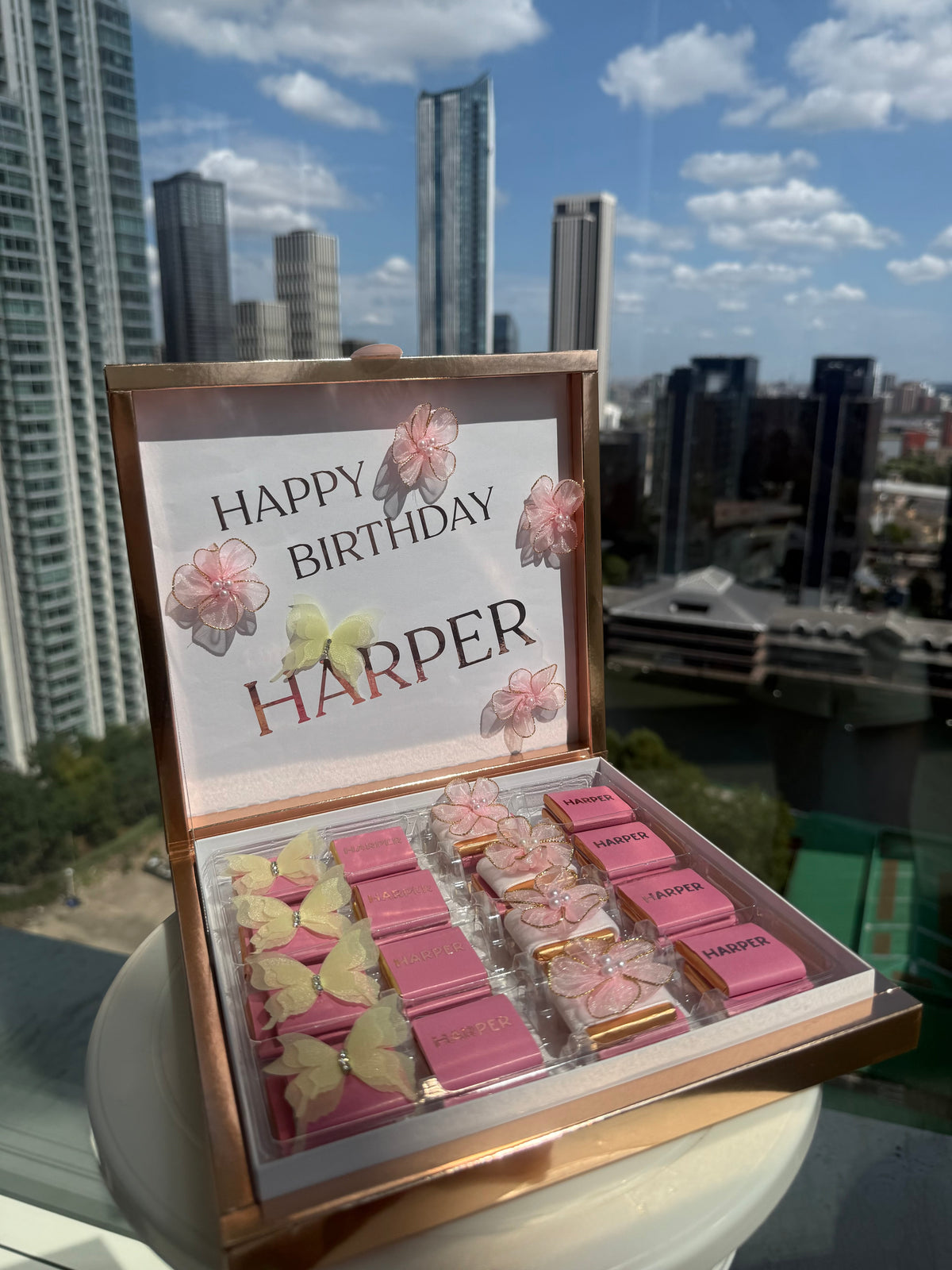 Personalized Luxury Birthday Chocolate Gift Box 32pc Custom Name
