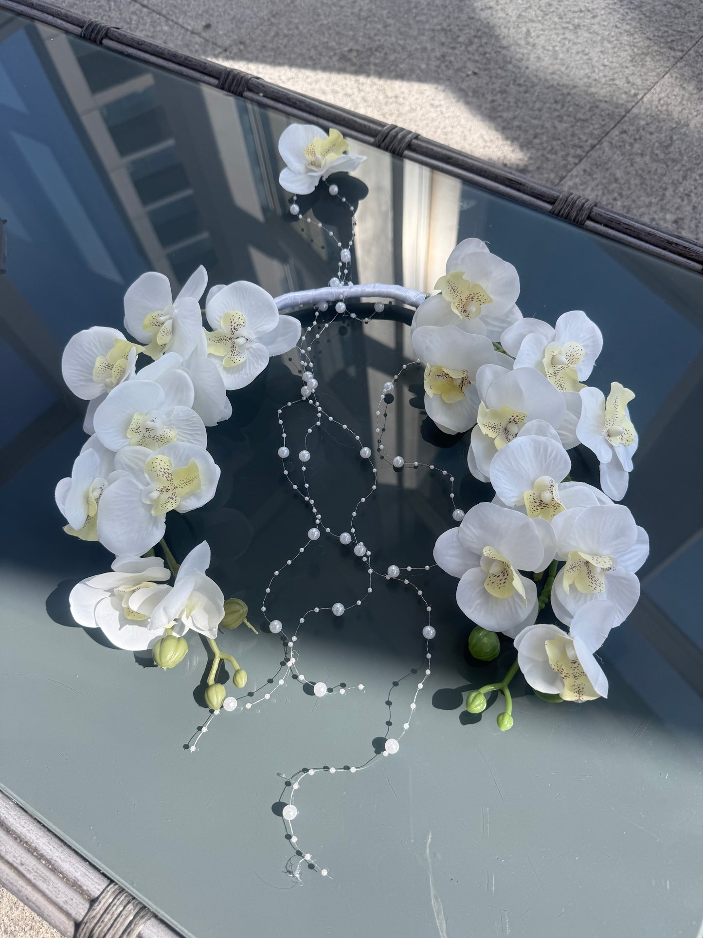 Hanging orchid cascading bouquet