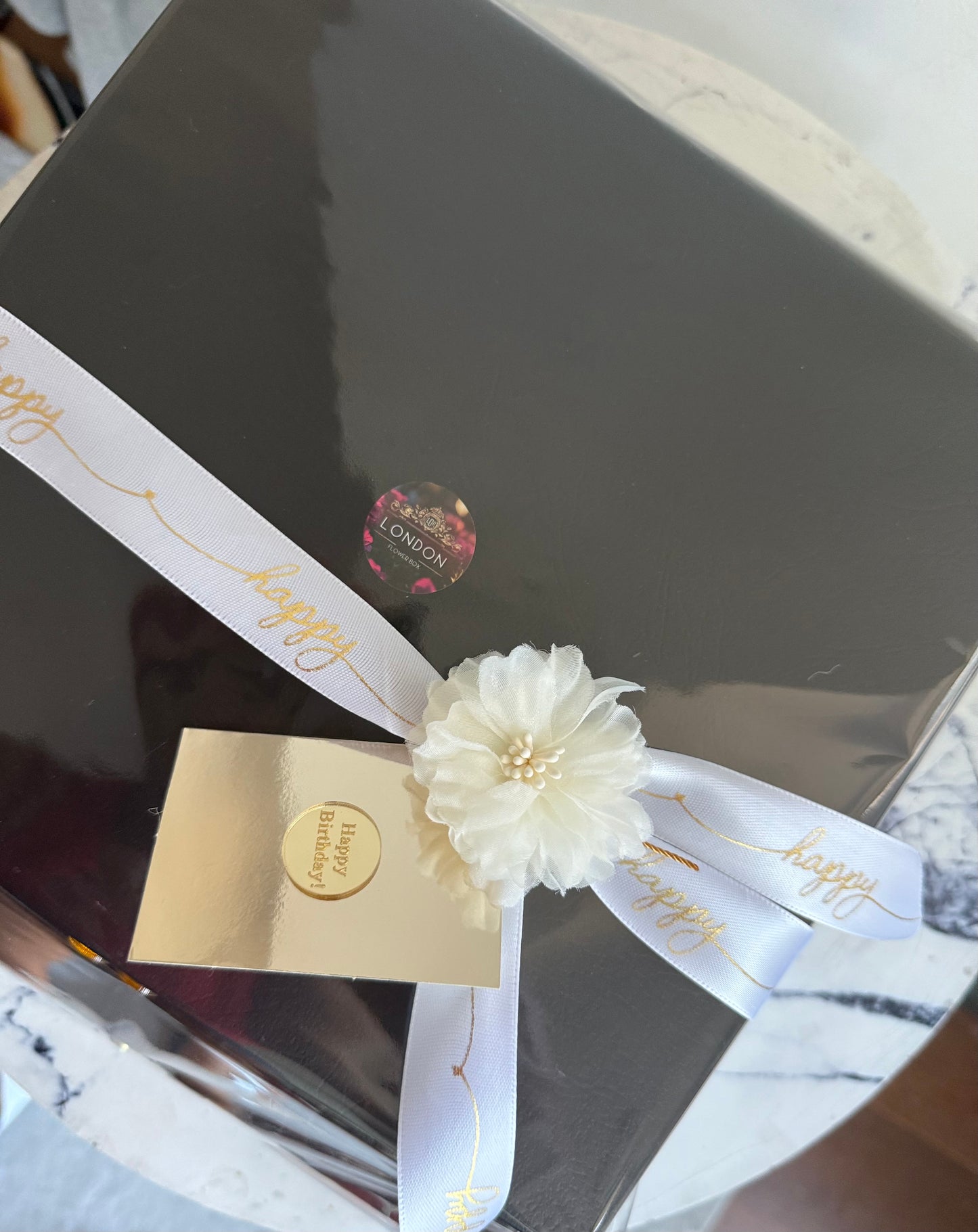 Personalized 32pc dark chocolate box: Happy Birthday!