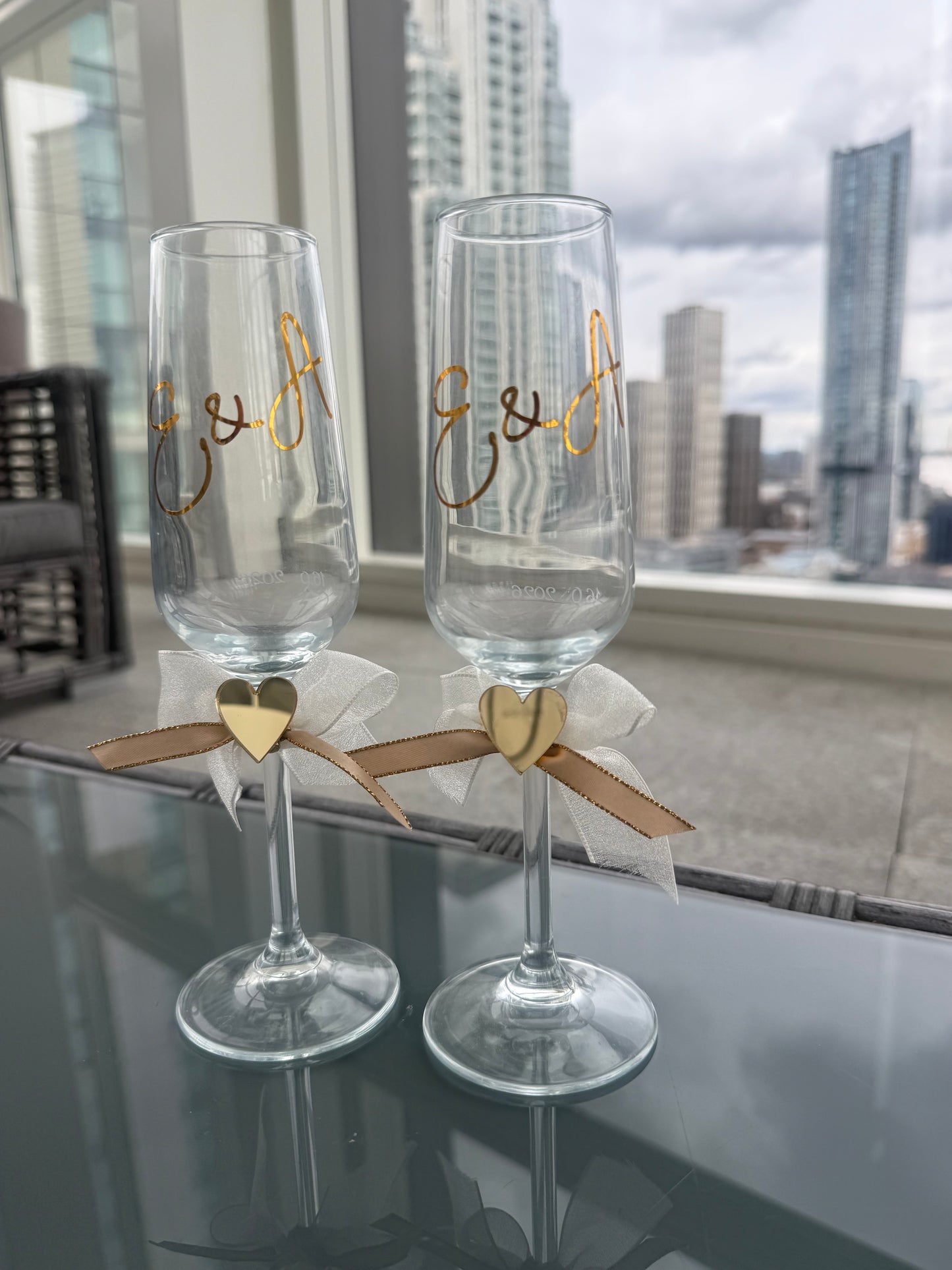 Luxury Personalised Champagne Glass, 2 pc