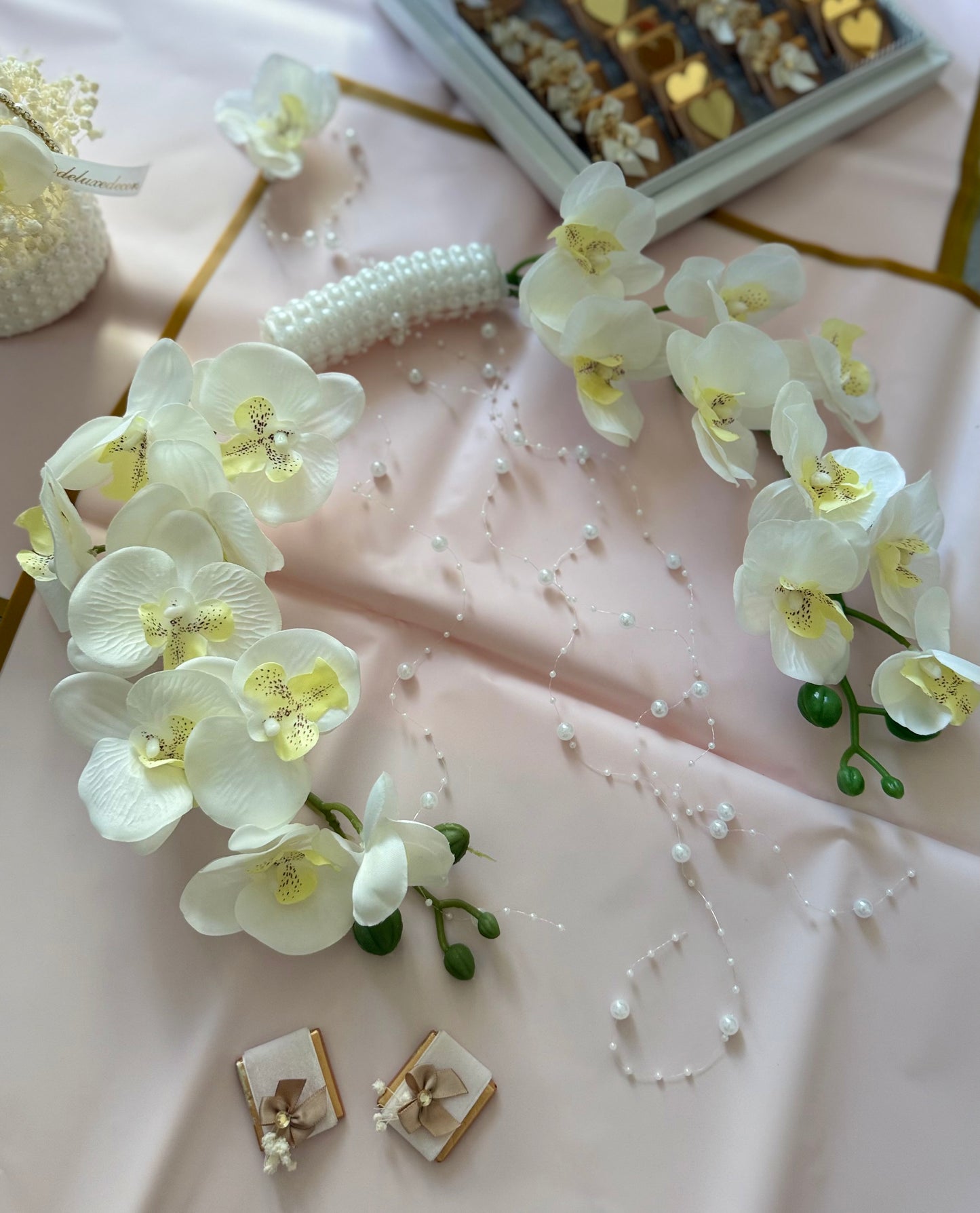 Hanging orchid cascading bouquet