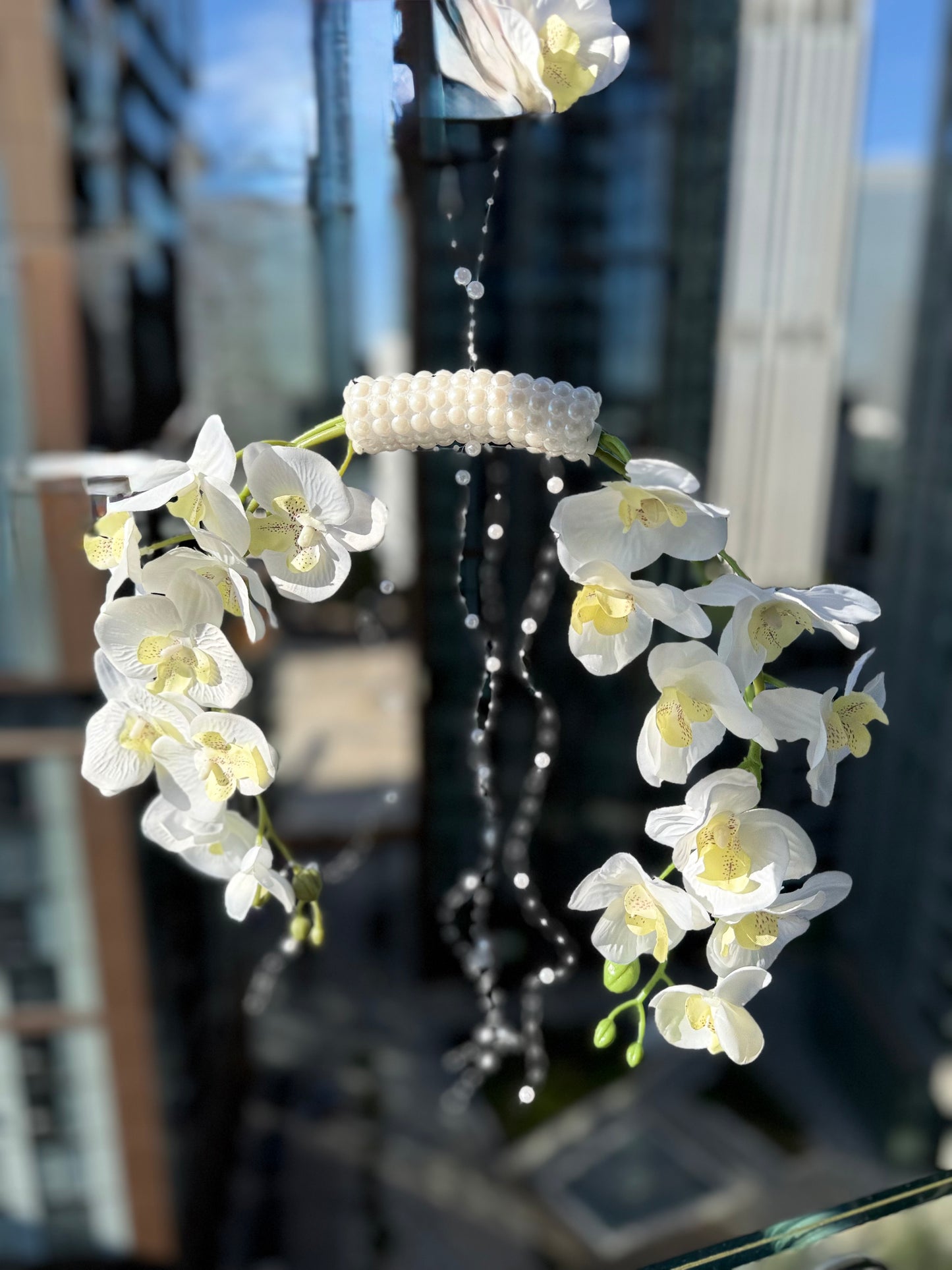 Hanging orchid cascading bouquet