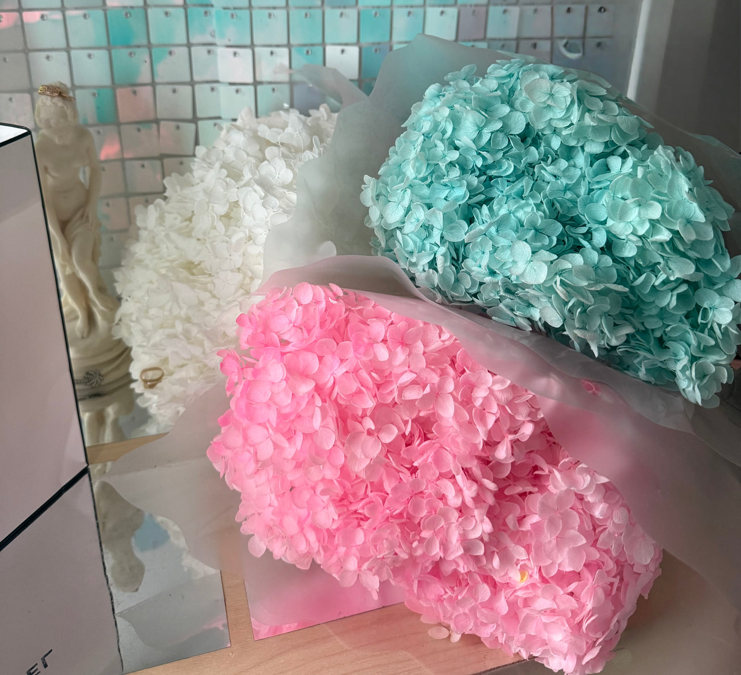 Preserved hydrangea - pink