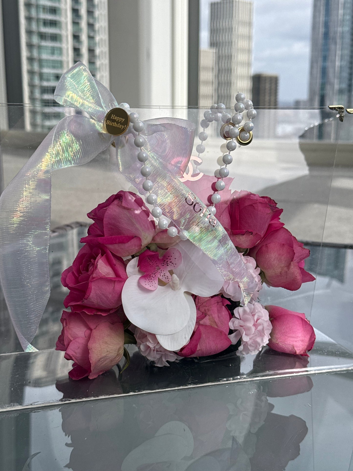 Personalized luxury acrylic flower box