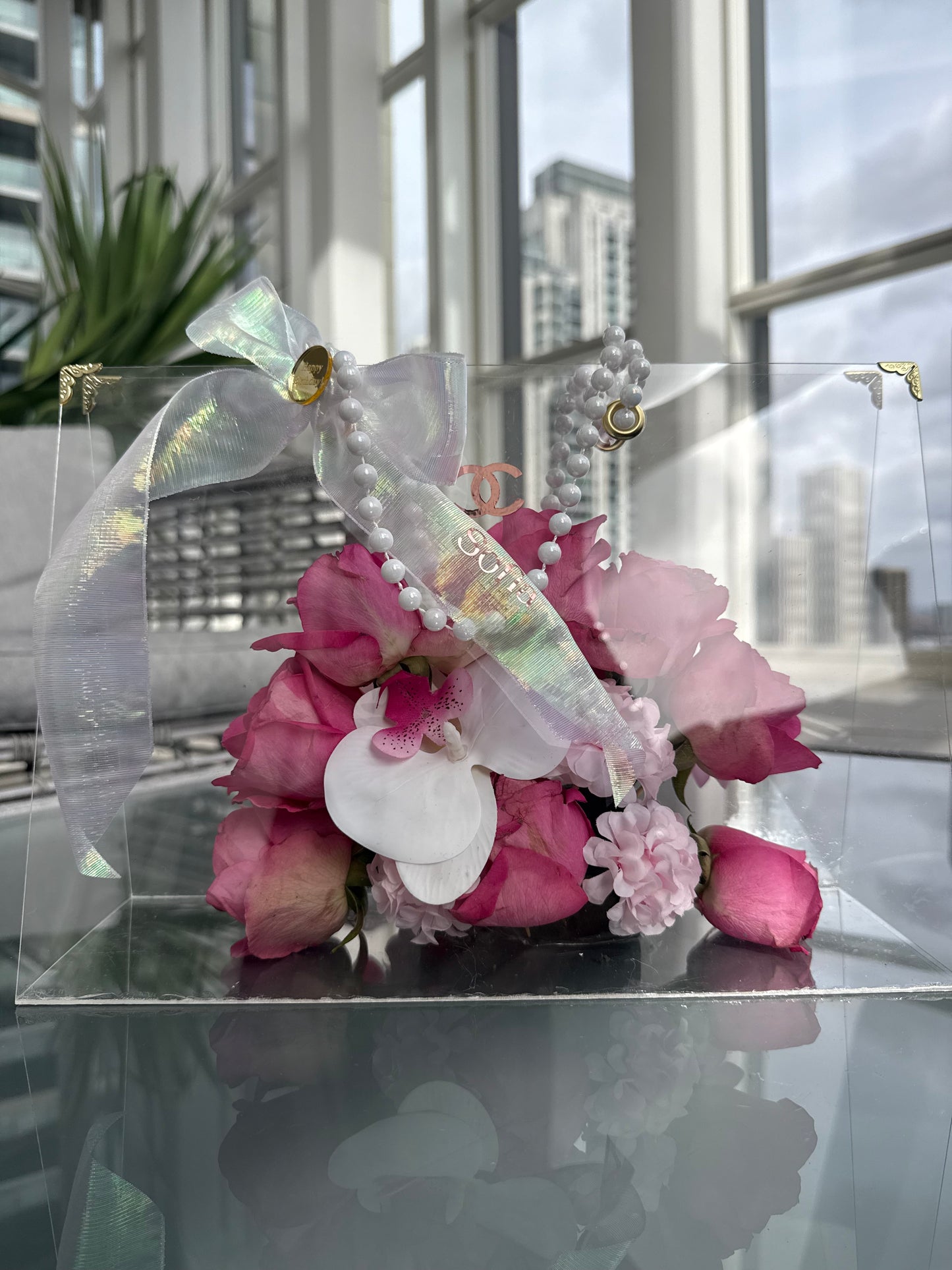 Personalized luxury acrylic flower box