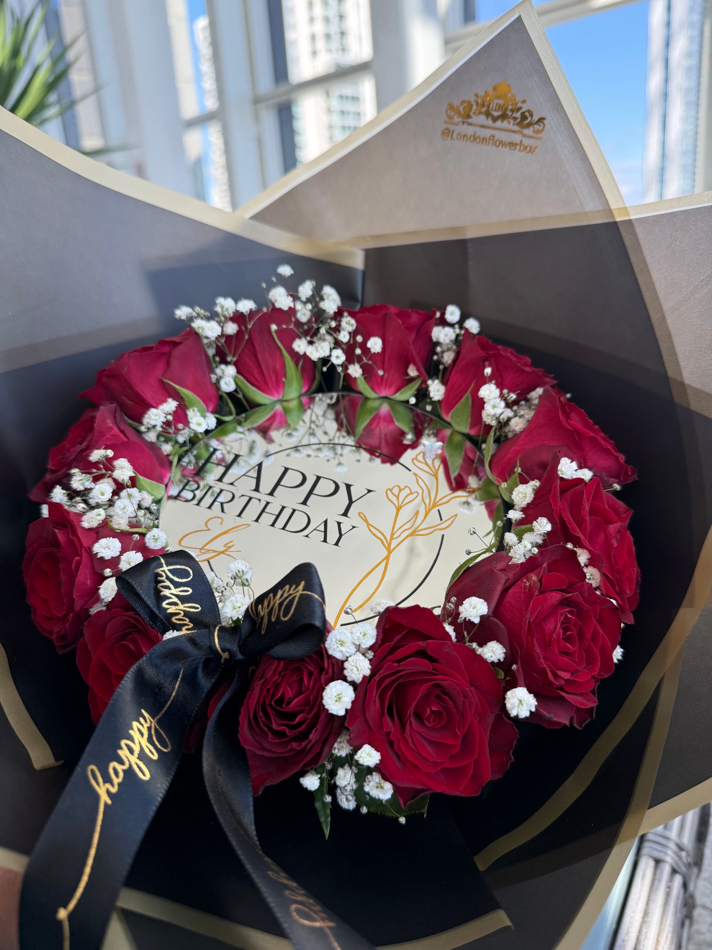 Personalized luxury rose bouquet