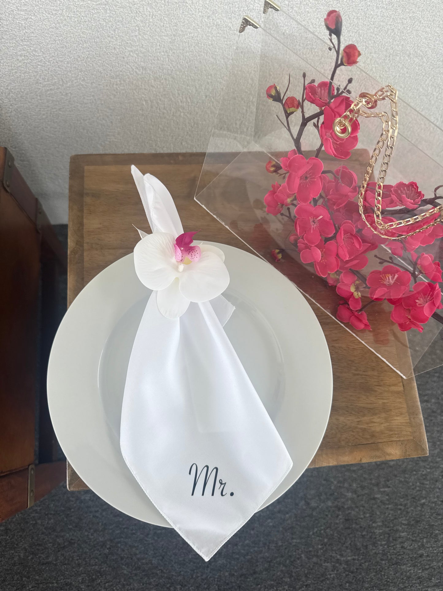 Mr.&Mrs.Luxury Cotton Napkins-Personalised Set of 2