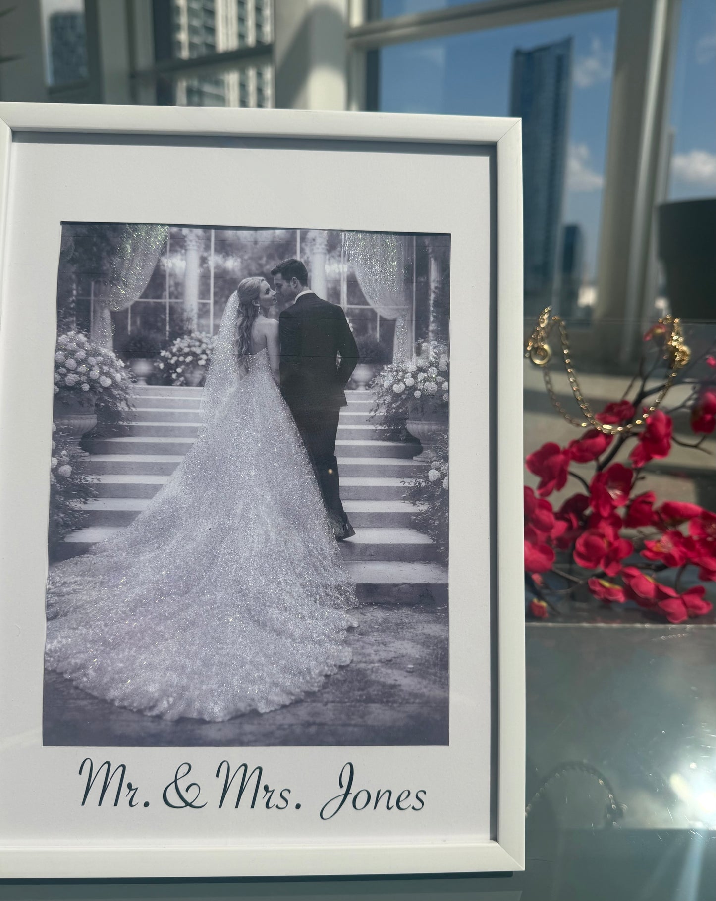 Personalised Wedding Photo Frame Custom Mr&Mrs print