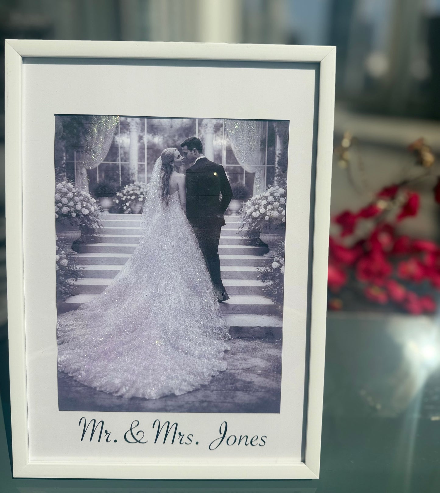 Personalised Wedding Photo Frame Custom Mr&Mrs print