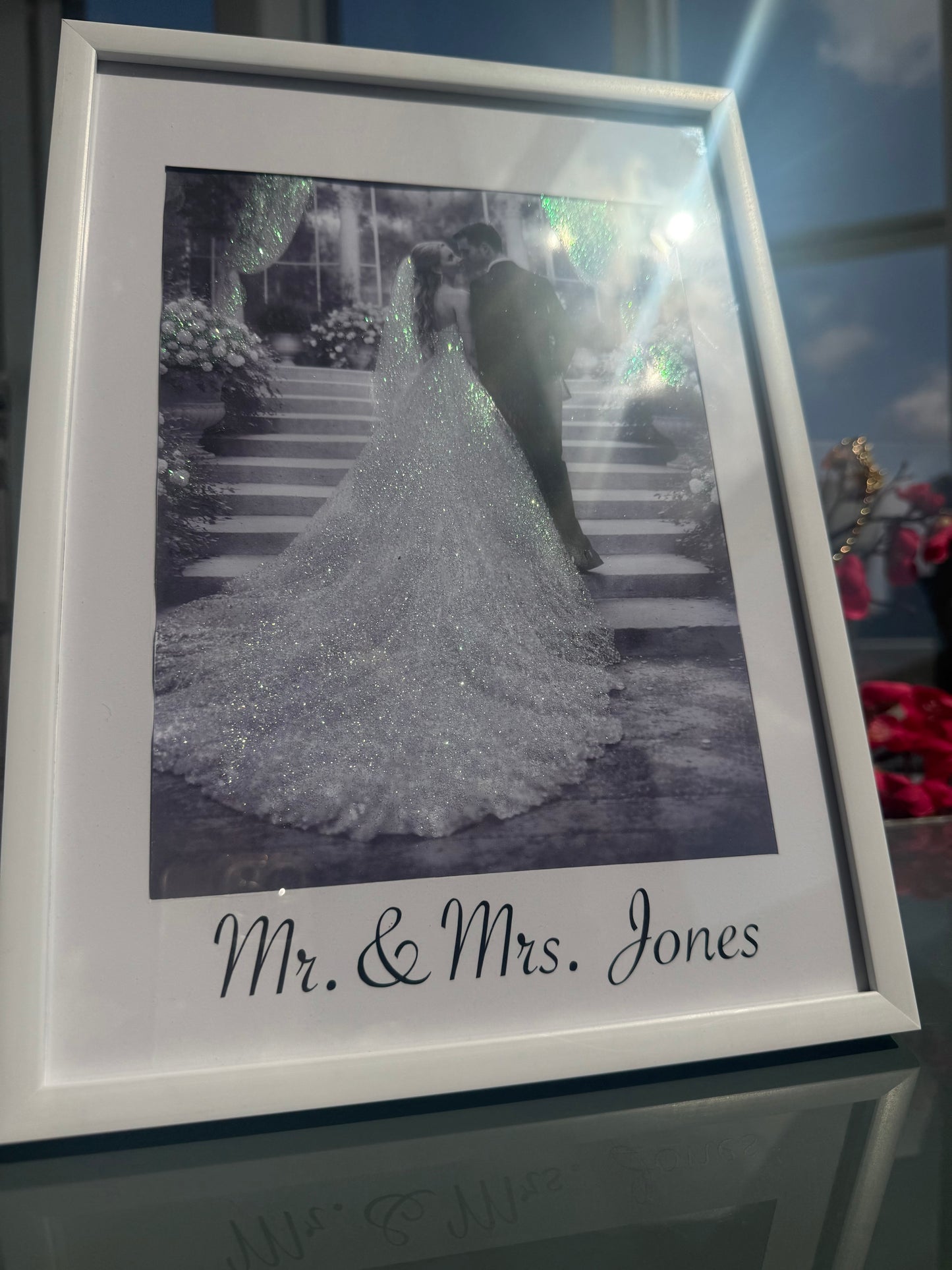 Personalised Wedding Photo Frame Custom Mr&Mrs print