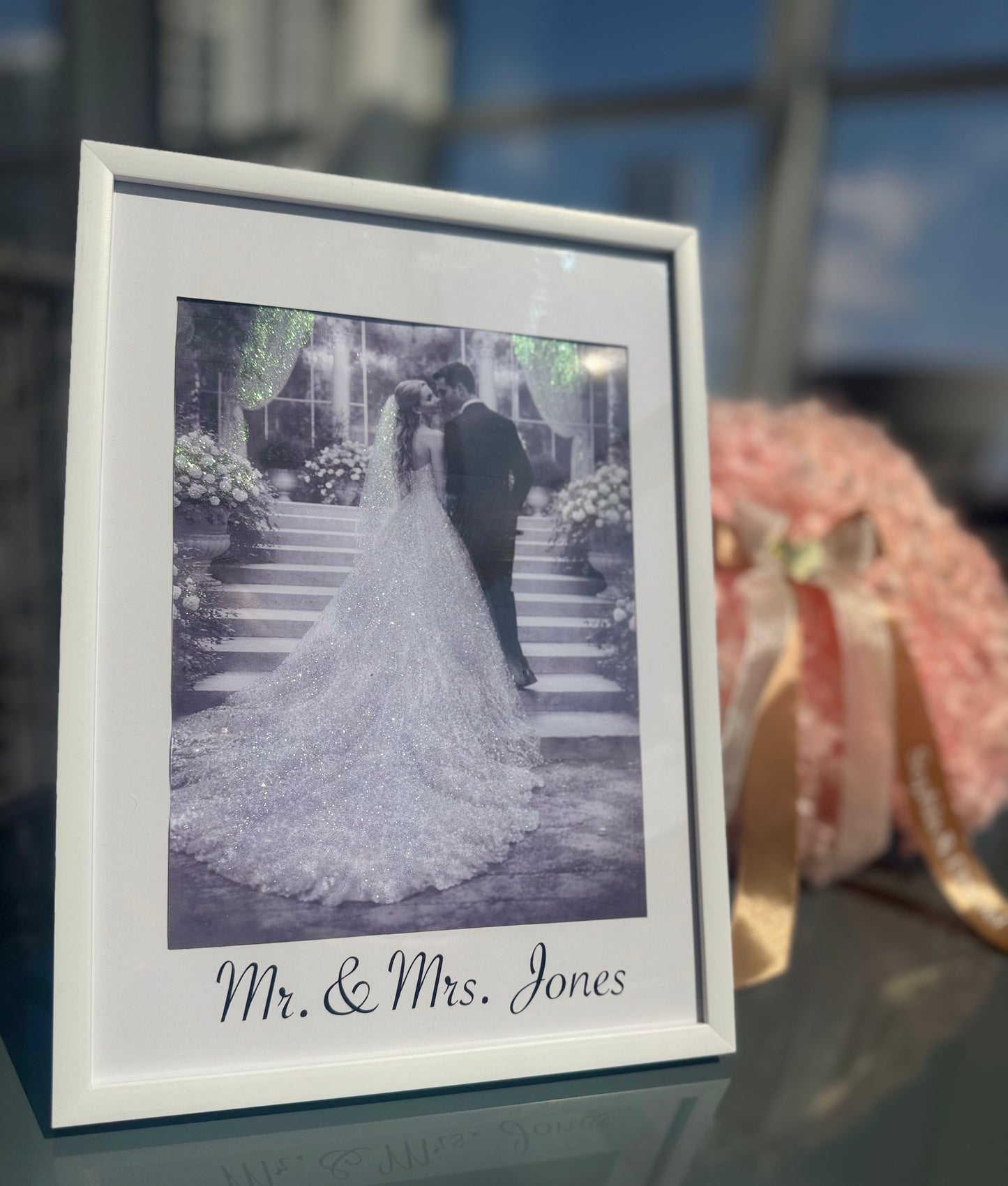 Personalised Wedding Photo Frame Custom Mr&Mrs print